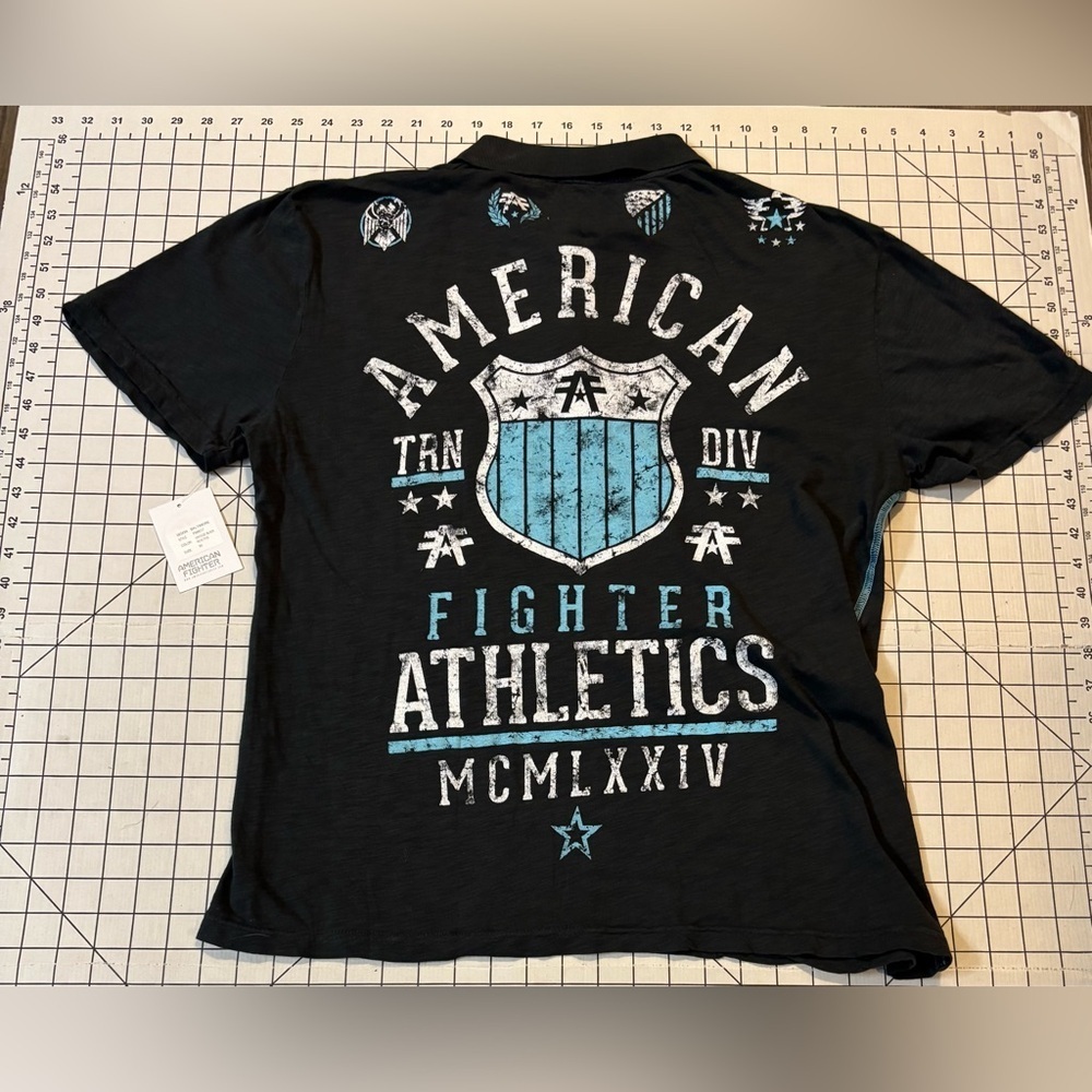 NWT American Fighter Men’s Medium Vintage Black Reactive Baltimore‎ Polo Shirt